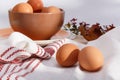 Plates with eggs Royalty Free Stock Photo