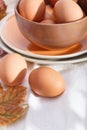 Plates with eggs Royalty Free Stock Photo