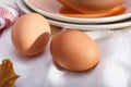 Plates with eggs Royalty Free Stock Photo