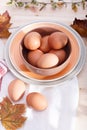 Plates with eggs Royalty Free Stock Photo