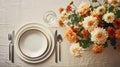 plates kitchen table top view Royalty Free Stock Photo