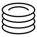 Plates line icon. Dishes vector illustration isolated on white. Cymbals outline style design, designed for web and app