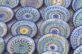 Plates and pots on a street market in the city of Bukhara, Uzbek Royalty Free Stock Photo