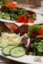 Plates of salad, light diet Royalty Free Stock Photo