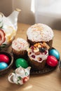 easter cakes and painted eggs Royalty Free Stock Photo