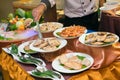 Plates of various meat Royalty Free Stock Photo