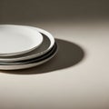 The plates vary slightly in size, with the largest at the bottom Royalty Free Stock Photo