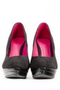 platform black pumps