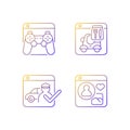 Platform business gradient linear vector icons set Royalty Free Stock Photo