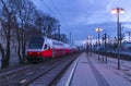 Platform in cold morning in station Heiligenstadt in Wien Austria 01 14 2024