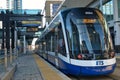 At the platform ETS train downtown Edmonton Alberta Canada Royalty Free Stock Photo