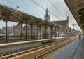 The platform of Gdansk Glowny, the main train station, Poland. Royalty Free Stock Photo