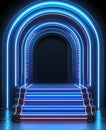 The platform has a futuristic design, set against a circuit board backdrop and featuring a tech display