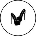Platform high heels shoe pair symbol Royalty Free Stock Photo
