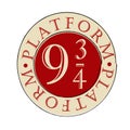 Platform 9 3 4 icon, emblem vector. Royalty Free Stock Photo
