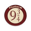 Platform 9 3 4 icon, emblem vector Royalty Free Stock Photo