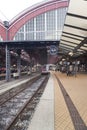 The platform for the long-distance train at Copenhagen Central Station