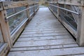 Platform of a lookout tower made of oak logs and planks with barrier-free access for seniors and the immobile. wheelchair ramp. me