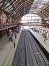 Platform of the Luz train station, in SÃÂ£o Paulo, Brazil