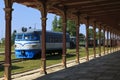 Platform of old vintage railway station Royalty Free Stock Photo