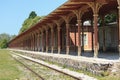 Platform of old vintage railway station in Haapsalu, Estonia Royalty Free Stock Photo