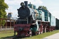 Platform of old vintage railway station at Haapsalu Royalty Free Stock Photo