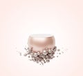 platform pearl pink gold makeup stand display luxury stick short round circle product powder float cosmetic sweet girl small pearl