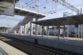 Platform at the railway station in Adler, Russia