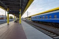 Platform of railway station, Minsk, Belarus Royalty Free Stock Photo
