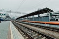 The platform of the railway station