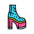 platform shoes disco party color icon vector illustration