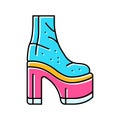 platform shoes disco party color icon vector illustration