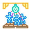 platform shoes disco party color icon vector illustration