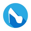 platform shoes icon with long shadow. Signs and symbols can be used for web, logo, mobile app, UI, UX