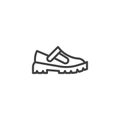Platform shoes line icon