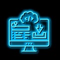 platform software neon glow icon illustration Royalty Free Stock Photo