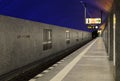 The platform and the track of the U-bahn Berlin Museumsinsel Metro Station in the Mitte district. Berlin, Germany.