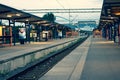 A platform at a train station in Sweden Royalty Free Stock Photo