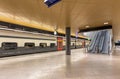 Platform in the underground part of Zurich main railway station