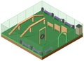 Platform for walking and dog training 3d isometric icon. Playground for dogs Royalty Free Stock Photo