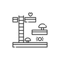Platformer olor line icon. Computer games genres. Pictogram for web page, mobile app, promo.