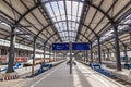 Platforms in the classicistic railway station in Wiesbaden