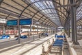 Platforms in the classicistic railway station in Wiesbaden