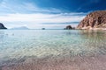 Plathiena beach with crystalline water on Milos island in Greece