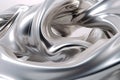 Platinum & Brushed Pewter Waves: Modern Minimalist 3D Render Desig