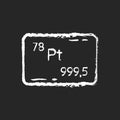 Platinum chalk white icon on black background Royalty Free Stock Photo