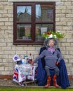 Platinum Jubilee Queen Elizabeth II Scarecrow in Yorkshire, UK