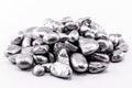 platinum nuggets isolated. Precious metal known as another white luxury concept