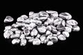 platinum nuggets isolated. Precious metal known as another white luxury concept