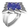 Platinum Ring with Sapphires Royalty Free Stock Photo